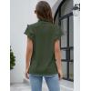 imageBlooming Jelly Womens Dressy Casual Tops Ruffle Short Sleeve V Neck Shirts Elegant Business Work BlouseArmy Green