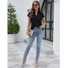 imageBlooming Jelly Womens Dressy Casual Tops Ruffle Short Sleeve V Neck Shirts Elegant Business Work BlouseBlack