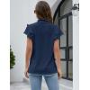 imageBlooming Jelly Womens Dressy Casual Tops Ruffle Short Sleeve V Neck Shirts Elegant Business Work BlouseBlue