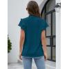 imageBlooming Jelly Womens Dressy Casual Tops Ruffle Short Sleeve V Neck Shirts Elegant Business Work BlouseDark Cyan