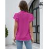 imageBlooming Jelly Womens Dressy Casual Tops Ruffle Short Sleeve V Neck Shirts Elegant Business Work BlouseOrchid