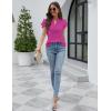 imageBlooming Jelly Womens Dressy Casual Tops Ruffle Short Sleeve V Neck Shirts Elegant Business Work BlouseOrchid