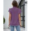 imageBlooming Jelly Womens Dressy Casual Tops Ruffle Short Sleeve V Neck Shirts Elegant Business Work BlousePurple
