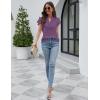 imageBlooming Jelly Womens Dressy Casual Tops Ruffle Short Sleeve V Neck Shirts Elegant Business Work BlousePurple