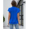 imageBlooming Jelly Womens Dressy Casual Tops Ruffle Short Sleeve V Neck Shirts Elegant Business Work BlouseRoyal Blue