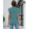 imageBlooming Jelly Womens Dressy Casual Tops Ruffle Short Sleeve V Neck Shirts Elegant Business Work BlouseTurquoise