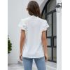 imageBlooming Jelly Womens Dressy Casual Tops Ruffle Short Sleeve V Neck Shirts Elegant Business Work BlouseWhite
