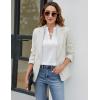 imageBlooming Jelly Womens Dressy Casual Tops Ruffle Short Sleeve V Neck Shirts Elegant Business Work BlouseWhite