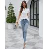 imageBlooming Jelly Womens Dressy Casual Tops Ruffle Short Sleeve V Neck Shirts Elegant Business Work BlouseWhite