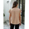 imageBlooming Jelly Womens Dressy Casual Tops V Neck Button Down Shirts Ruffle Short Sleeve BlouseApricot