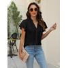imageBlooming Jelly Womens Dressy Casual Tops V Neck Button Down Shirts Ruffle Short Sleeve BlouseBlack01