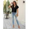 imageBlooming Jelly Womens Dressy Casual Tops V Neck Button Down Shirts Ruffle Short Sleeve BlouseBlack01