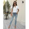 imageBlooming Jelly Womens Dressy Casual Tops V Neck Button Down Shirts Ruffle Short Sleeve BlouseWhite01
