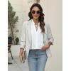 imageBlooming Jelly Womens Dressy Casual Tops V Neck Button Down Shirts Ruffle Short Sleeve BlouseWhite01
