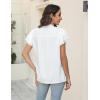 imageBlooming Jelly Womens Dressy Casual Tops V Neck Button Down Shirts Ruffle Short Sleeve BlouseWhite01
