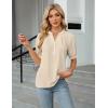 imageBlooming Jelly Womens Dressy Tops Business Casual Blouses Summer Button Down Work Shirts 2025Apricot