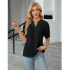 imageBlooming Jelly Womens Dressy Tops Business Casual Blouses Summer Button Down Work Shirts 2025Black