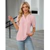 imageBlooming Jelly Womens Dressy Tops Business Casual Blouses Summer Button Down Work Shirts 2025Pink
