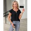 imageBlooming Jelly Womens Dressy Tops Trendy Work Short Sleeve Shirts Pleated Cute Summer Blouses Business Casual OutfitsBlack