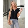 imageBlooming Jelly Womens Dressy Tops Trendy Work Short Sleeve Shirts Pleated Cute Summer Blouses Business Casual OutfitsBlack