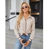 imageBlooming Jelly Womens Long Sleeve Button Down Shirts V Neck Dressy Casual Tops Collared Blouse Fall Clothes 2024Beige