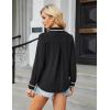 imageBlooming Jelly Womens Long Sleeve Button Down Shirts V Neck Dressy Casual Tops Collared Blouse Fall Clothes 2024Black