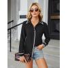 imageBlooming Jelly Womens Long Sleeve Button Down Shirts V Neck Dressy Casual Tops Collared Blouse Fall Clothes 2024Black