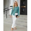 imageBlooming Jelly Womens Long Sleeve Button Down Shirts V Neck Dressy Casual Tops Collared Blouse Fall Clothes 2024Turquoise
