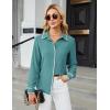 imageBlooming Jelly Womens Long Sleeve Button Down Shirts V Neck Dressy Casual Tops Collared Blouse Fall Clothes 2024Turquoise