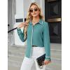 imageBlooming Jelly Womens Long Sleeve Button Down Shirts V Neck Dressy Casual Tops Collared Blouse Fall Clothes 2024Turquoise