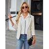 imageBlooming Jelly Womens Long Sleeve Button Down Shirts V Neck Dressy Casual Tops Collared Blouse Fall Clothes 2024White