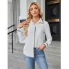 imageBlooming Jelly Womens Long Sleeve Button Down Shirts V Neck Dressy Casual Tops Collared Blouse Fall Clothes 2024White