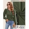 imageBlooming Jelly Womens Long Sleeve Dressy Casual Top V Neck Puff Sleeve Shirt Keyhole Blouse 2025Army Green