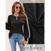 imageBlooming Jelly Womens Long Sleeve Dressy Casual Top V Neck Puff Sleeve Shirt Keyhole Blouse 2025Black