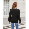imageBlooming Jelly Womens Long Sleeve Dressy Casual Top V Neck Puff Sleeve Shirt Keyhole Blouse 2025Black