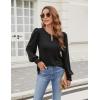 imageBlooming Jelly Womens Long Sleeve Dressy Casual Top V Neck Puff Sleeve Shirt Keyhole Blouse 2025Black