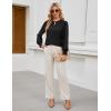 imageBlooming Jelly Womens Long Sleeve Dressy Casual Top V Neck Puff Sleeve Shirt Keyhole Blouse 2025Black Woven