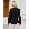imageBlooming Jelly Womens Long Sleeve Dressy Casual Top V Neck Puff Sleeve Shirt Keyhole Blouse 2025Black Woven