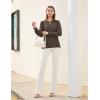 imageBlooming Jelly Womens Long Sleeve Dressy Casual Top V Neck Puff Sleeve Shirt Keyhole Blouse 2025Deep Brown