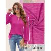 imageBlooming Jelly Womens Long Sleeve Dressy Casual Top V Neck Puff Sleeve Shirt Keyhole Blouse 2025Hot Pink