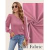imageBlooming Jelly Womens Long Sleeve Dressy Casual Top V Neck Puff Sleeve Shirt Keyhole Blouse 2025Pink