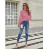 imageBlooming Jelly Womens Long Sleeve Dressy Casual Top V Neck Puff Sleeve Shirt Keyhole Blouse 2025Pink