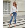 imageBlooming Jelly Womens Long Sleeve Dressy Casual Top V Neck Puff Sleeve Shirt Keyhole Blouse 2025White