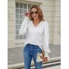 imageBlooming Jelly Womens Long Sleeve Dressy Casual Top V Neck Puff Sleeve Shirt Keyhole Blouse 2025White