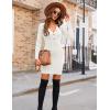 imageBlooming Jelly Womens Long Sleeve Sweater Dress Sexy V Neck Bodycon Mini Fall Dress Trendy Ribbed Knit Ladies Winter SweaterWhite