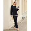 imageBlooming Jelly Womens Lounge Sets 2 Piece Fall Travel Outfits Sweater Knit Matching Sets Airport LoungewearBlack