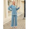 imageBlooming Jelly Womens Lounge Sets 2 Piece Fall Travel Outfits Sweater Knit Matching Sets Airport LoungewearBlue