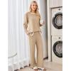 imageBlooming Jelly Womens Lounge Sets 2 Piece Fall Travel Outfits Sweater Knit Matching Sets Airport LoungewearKhaki