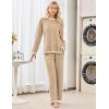 imageBlooming Jelly Womens Lounge Sets 2 Piece Fall Travel Outfits Sweater Knit Matching Sets Airport LoungewearKhaki