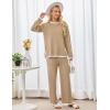 imageBlooming Jelly Womens Lounge Sets 2 Piece Fall Travel Outfits Sweater Knit Matching Sets Airport LoungewearKhaki